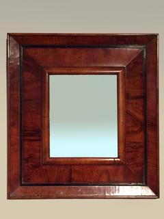 A Very nice 17th Century William and Mary Figured Walnut Cushion Mirror.