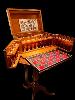 An English 19th Century Games Compendium presented in an Oak Box.
