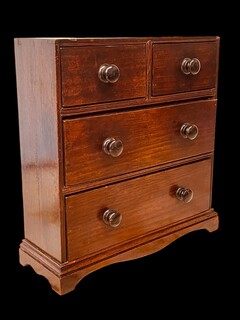 An English 19th Century Mahogany Apprentice Piece ' Chest of Drawers '.