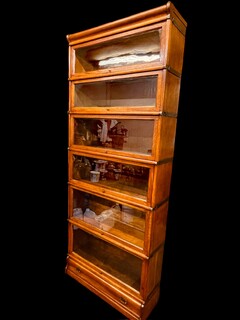 An English 19th Century Oak Globe Wernicke Bookcase. Six Sections