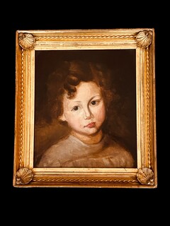 An English 19th Century Painting of ' A young Child ' . Oil on Canvas.