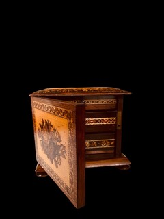 An English 19th Century ' Tunbridge Ware ' Cabinet. Ca 1870.