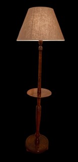An English Antique Oak Lamp Stand with Wine Table.