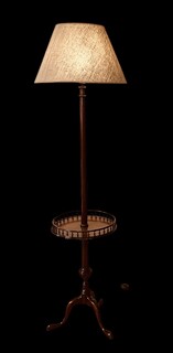 An English Antique Standard Lamp with Wine Table having a beautiful Gallery.