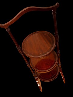 An English Edwardian Mahogany Three Tier Cake Stand.