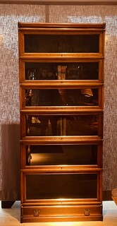 An English End 19th Century Oak Globe Wernicke Bookcase. Six Sections High.