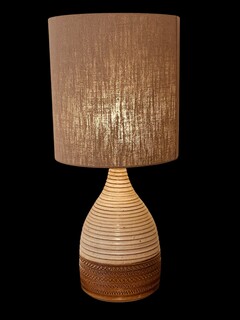 An English Mid-20th Century Lamp Stand. Shade is Handmade.